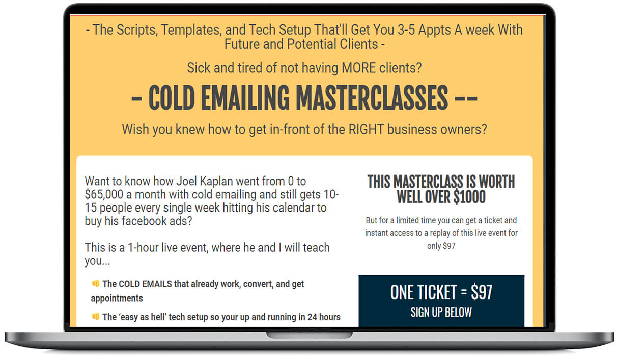 Joel Kaplan - Cold Email Masterclasses