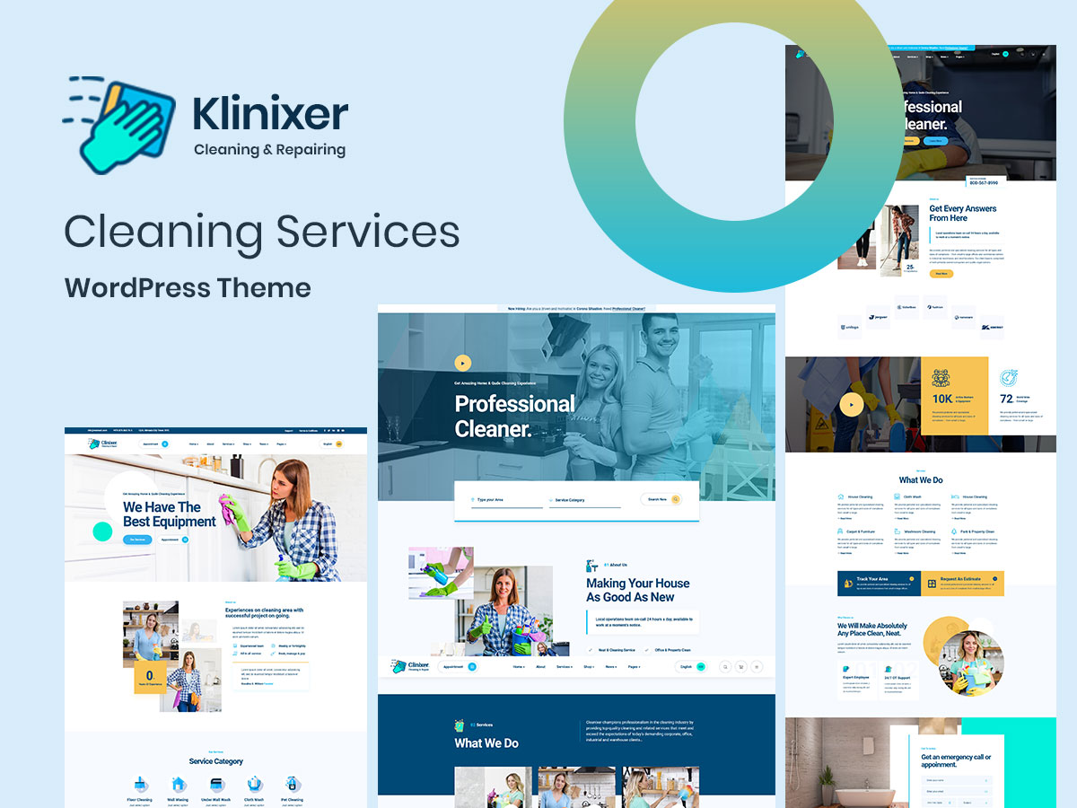 Klinixer – Cleaning Services WP