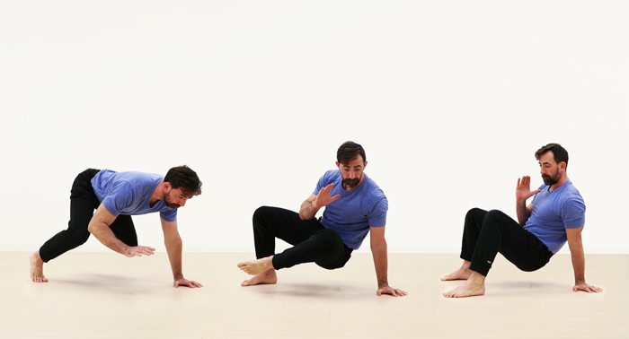 Ryan demonstrating the crab transition movement