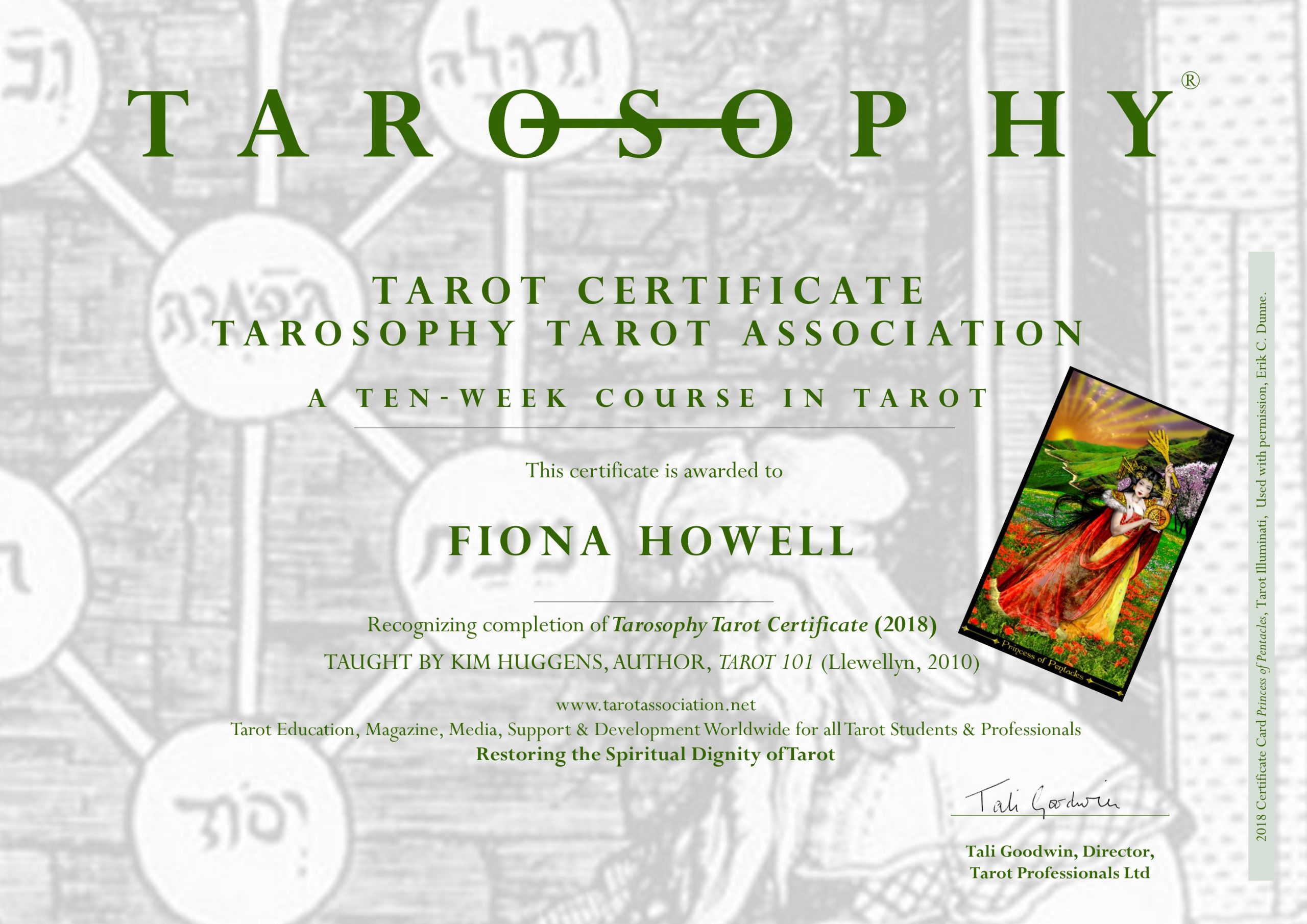 Tarosophy Tarot Certificate & Tarot Diploma The Tarosophy Tarot