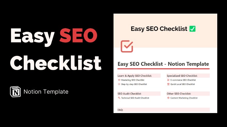 Notion Sultan - Easy SEO Checklist - Notion Template