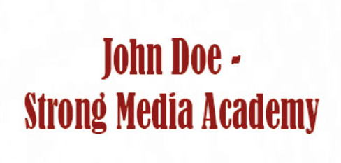 John Doe - Strong Media Academy