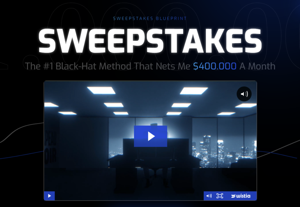 ChapeauNoir - Sweepstakes Blueprint - The #1 Black-Hat Method That Nets Me 400.000 A Month