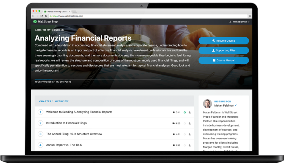 Matan Feldman - Wall Street Prep - Analyzing Financial Reports