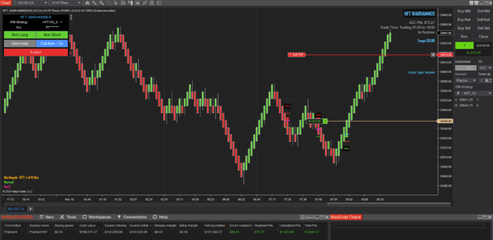 HFT Algo - Warhammer Momentum Trades​ NT8