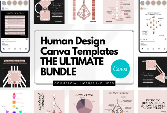 Digital Ultimate Bundle - Human Design and Gene Keys Canva Templates